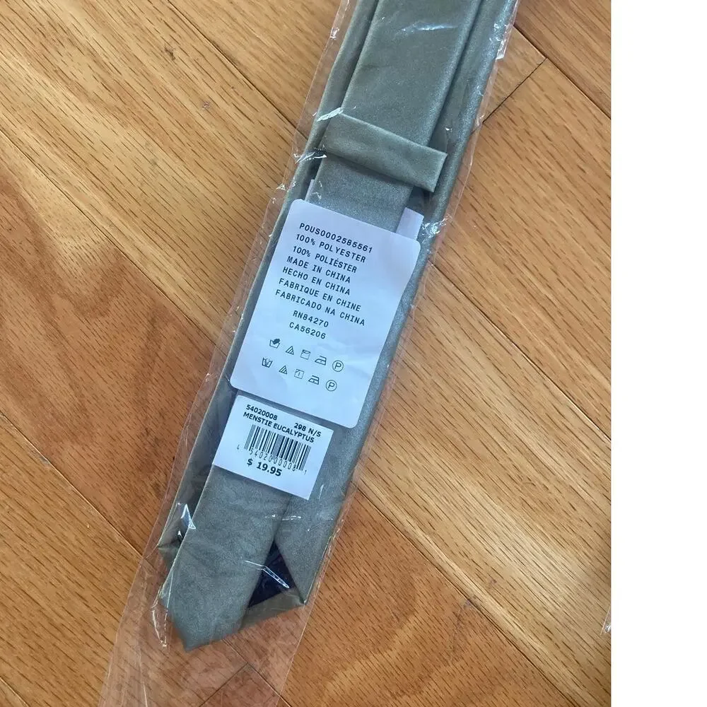 David's Bridal Eucalyptus Sage Green Satin Look Men's Ties x 2